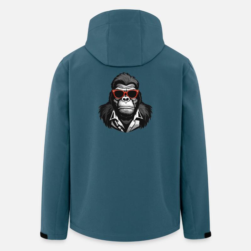 Gorilla, Affe, Primat - Recycelte Männer Softshell-Jacke von Stanley/Stella - Dunkles Petrol