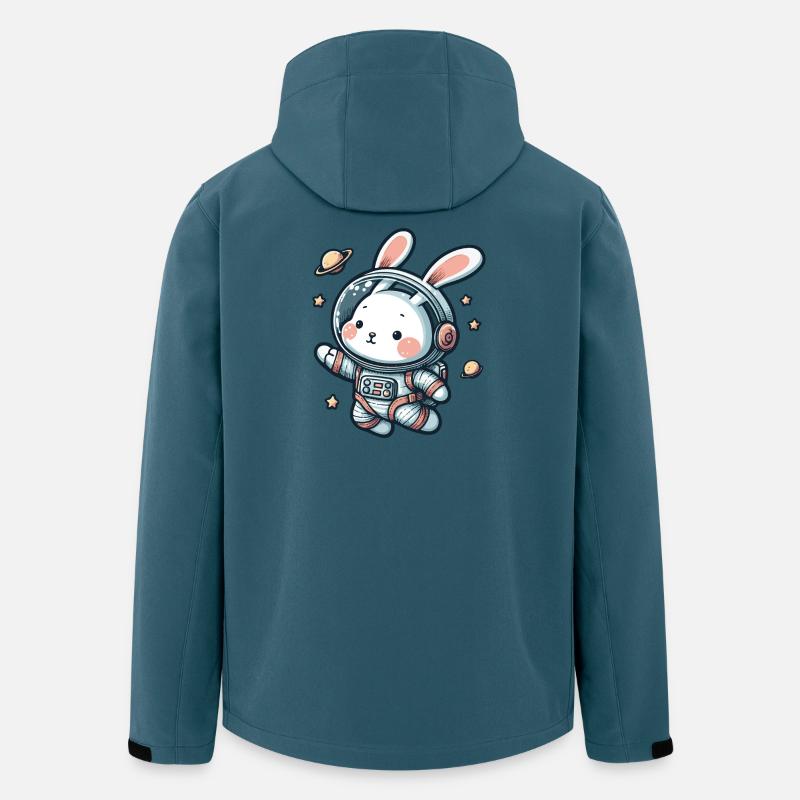 Lapin mignon, astronaute, lapin dans l’espace - Veste softshell homme en polyester recyclé Stanley/Stella - bleu pétrole foncé