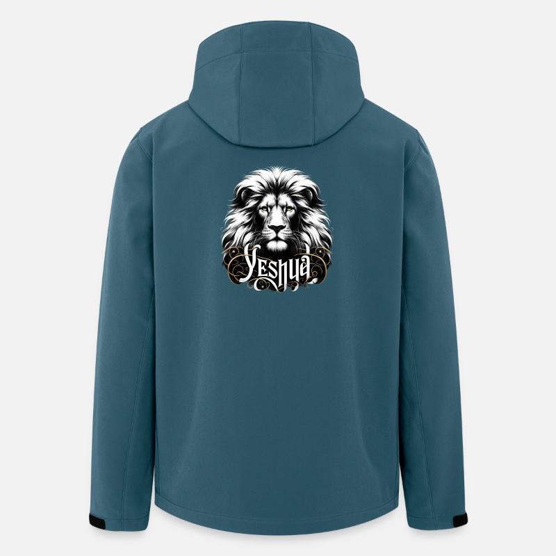 Prächtiger Löwenkopf mit Name Yeshua - Recycelte Männer Softshell-Jacke von Stanley/Stella - Dunkles Petrol