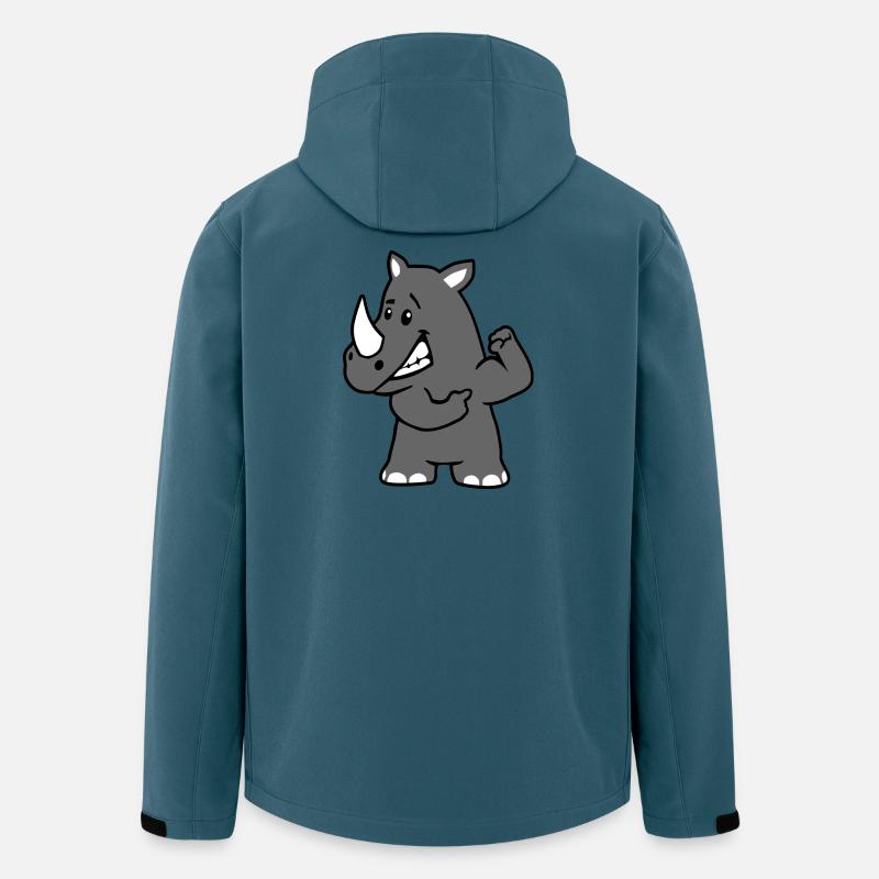 Kräftiges Nashorn - Recycelte Männer Softshell-Jacke von Stanley/Stella - Dunkles Petrol