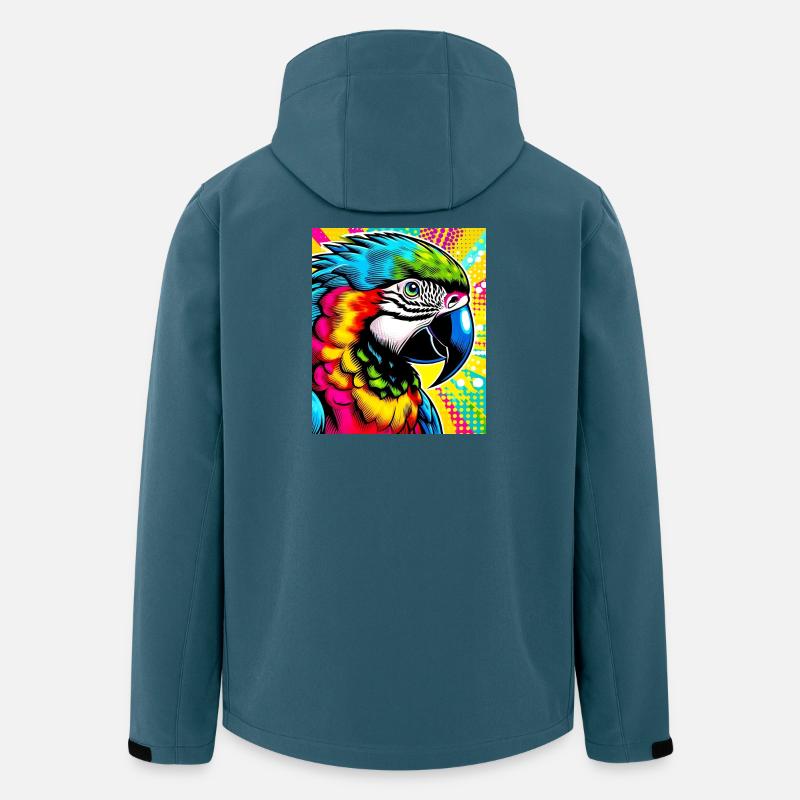 Papagei Pop Art - Recycelte Männer Softshell-Jacke von Stanley/Stella - Dunkles Petrol