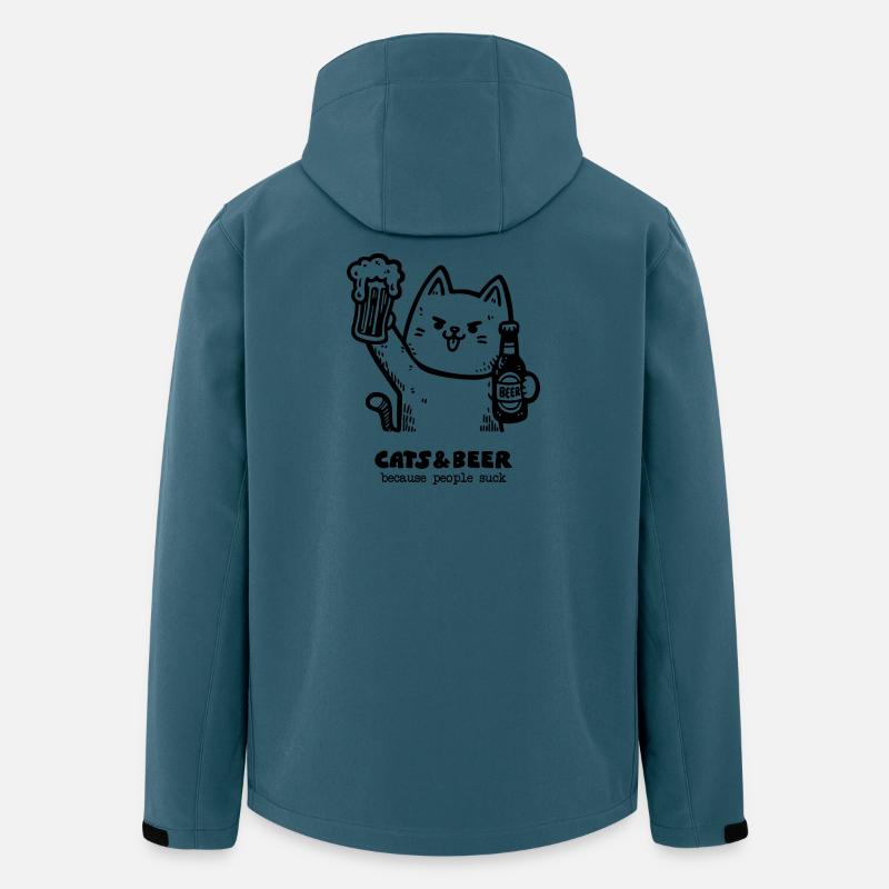 Katzen und Bier 1 - Recycelte Männer Softshell-Jacke von Stanley/Stella - Dunkles Petrol