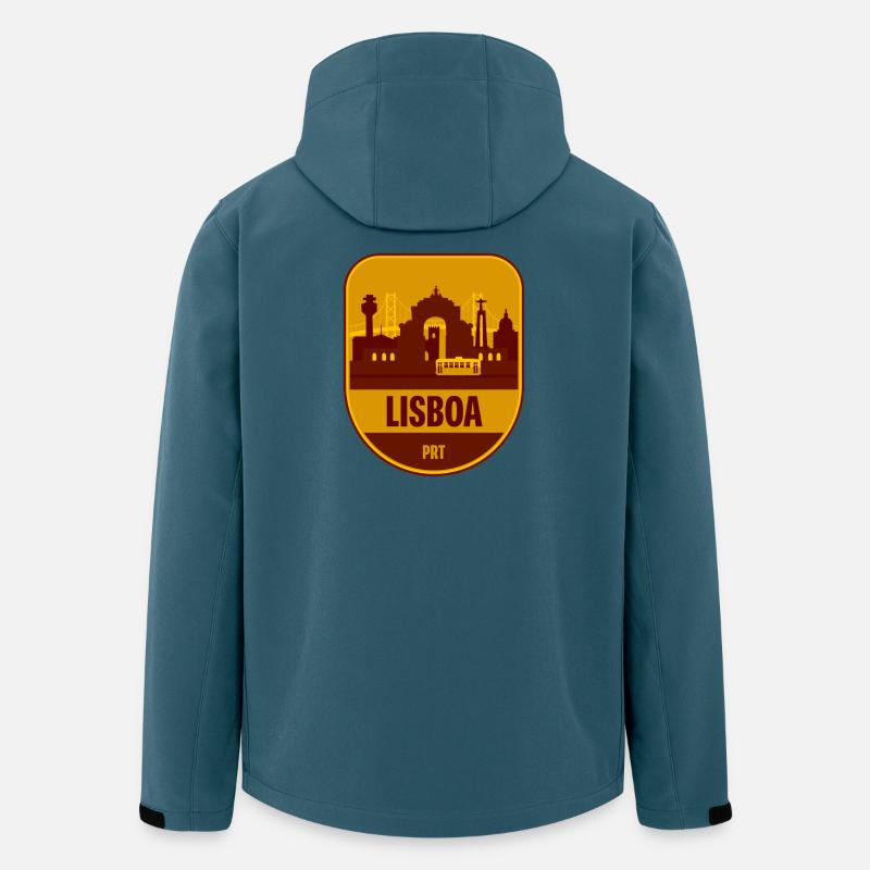 Tramway de la Skyline de Lisboa - Veste softshell homme en polyester recyclé Stanley/Stella - bleu pétrole foncé
