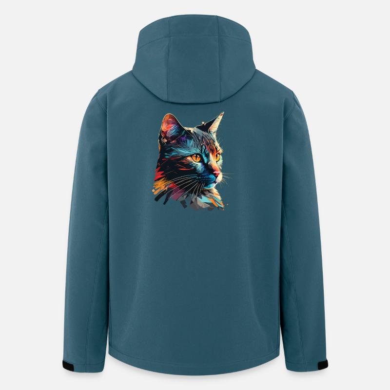 Bunte Katze - Recycelte Männer Softshell-Jacke von Stanley/Stella - Dunkles Petrol