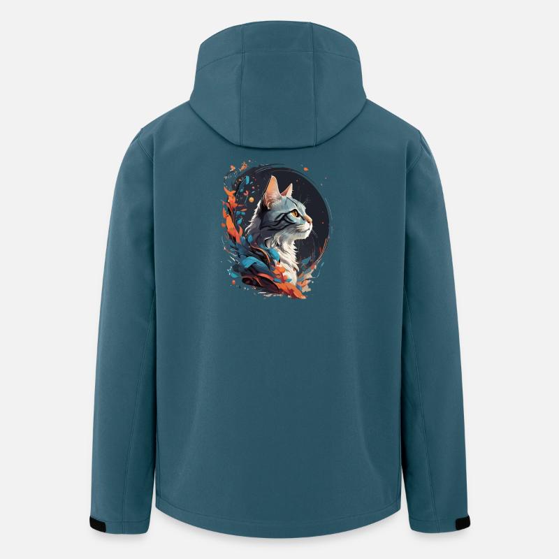 Bunte Katze - Recycelte Männer Softshell-Jacke von Stanley/Stella - Dunkles Petrol
