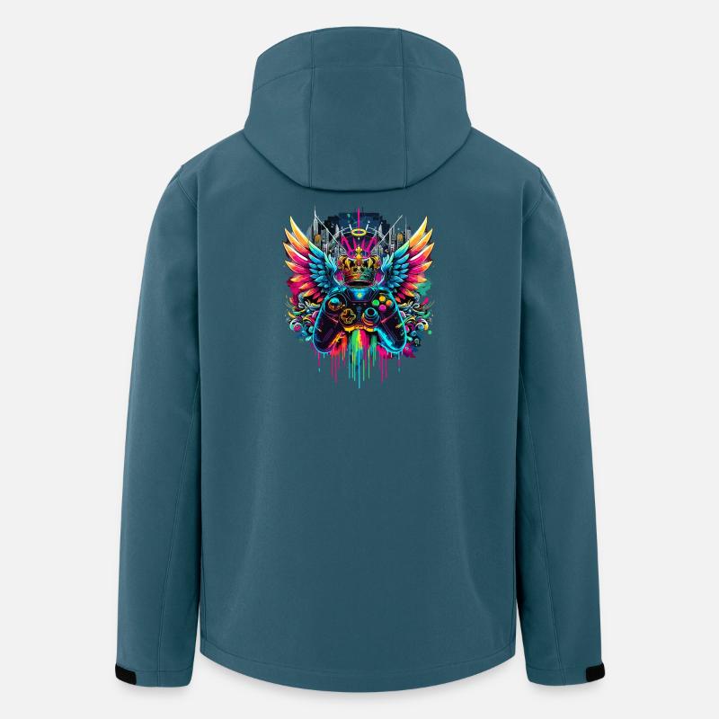 Gaming König Controller Flügel Graffiti - Recycelte Männer Softshell-Jacke von Stanley/Stella - Dunkles Petrol