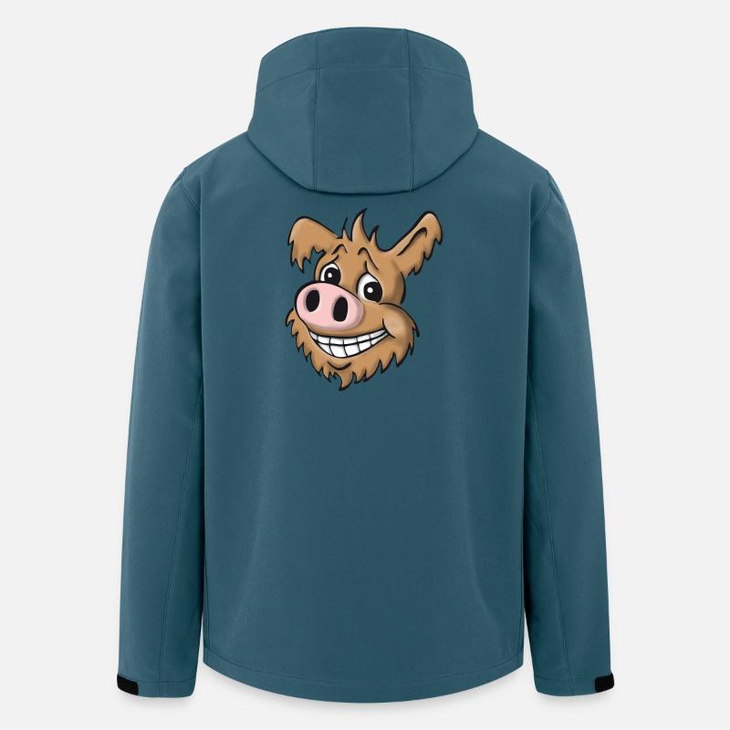 Schweinehund treuherzig - Recycelte Männer Softshell-Jacke von Stanley/Stella - Dunkles Petrol