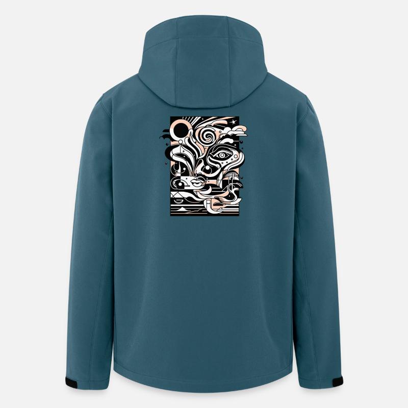 Linienpoesie: Gesichtsstudie - Recycelte Männer Softshell-Jacke von Stanley/Stella - Dunkles Petrol