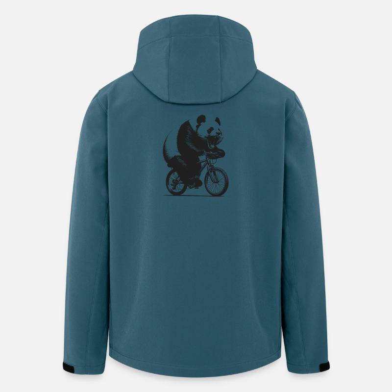 Radfahrender Panda - Recycelte Männer Softshell-Jacke von Stanley/Stella - Dunkles Petrol