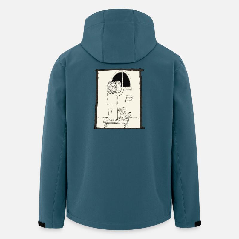 Hunde & Kinder & Bälle Tintenversion - Recycelte Männer Softshell-Jacke von Stanley/Stella - Dunkles Petrol