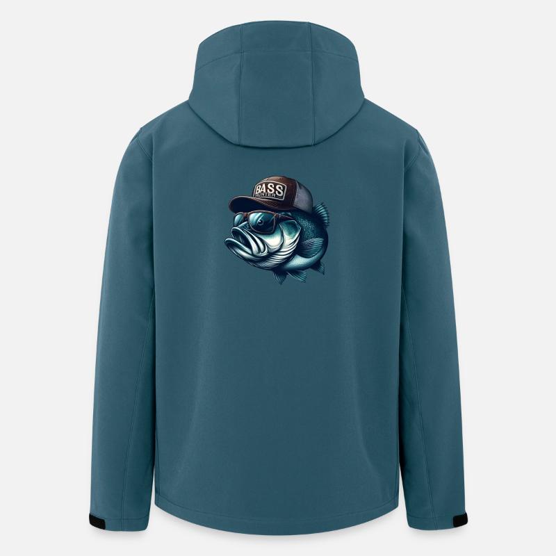Gestreifter Barschjäger - Recycelte Männer Softshell-Jacke von Stanley/Stella - Dunkles Petrol