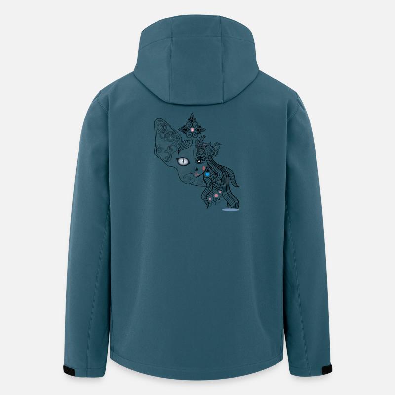 Visages de chien et de fille - Veste softshell homme en polyester recyclé Stanley/Stella - bleu pétrole foncé
