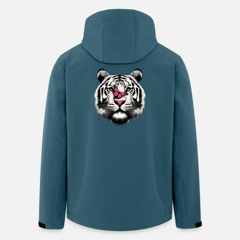 Tiger und Schmetterling - Recycelte Männer Softshell-Jacke von Stanley/Stella - Dunkles Petrol