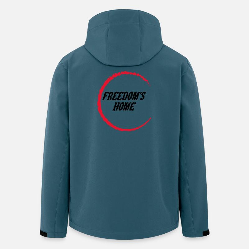 Roter abstrakter Kunstkreis - Recycelte Männer Softshell-Jacke von Stanley/Stella - Dunkles Petrol