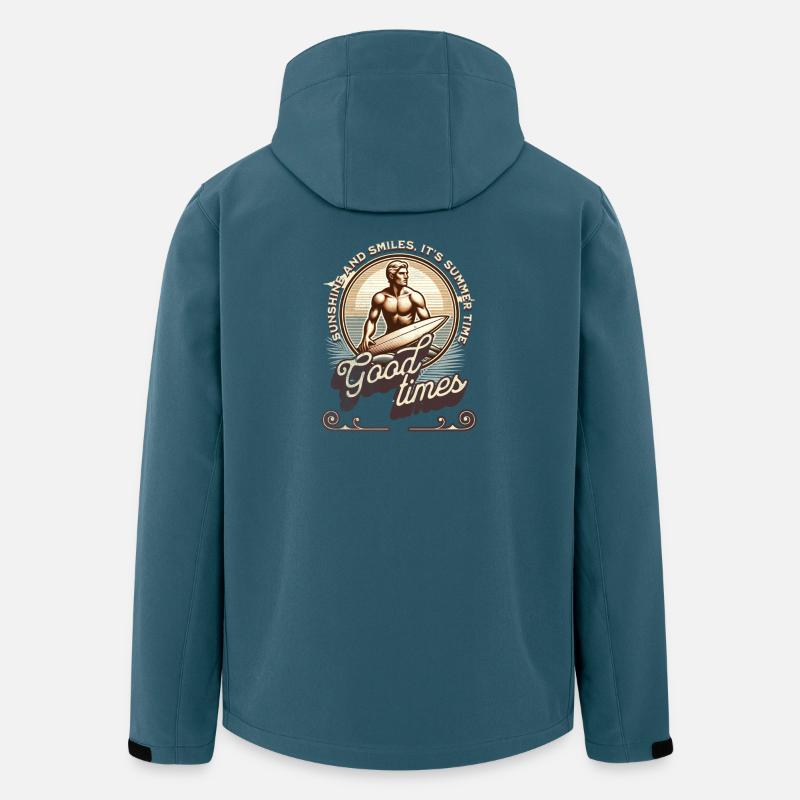Sonnen, Surfer, Gute Laune Design - Recycelte Männer Softshell-Jacke von Stanley/Stella - Dunkles Petrol