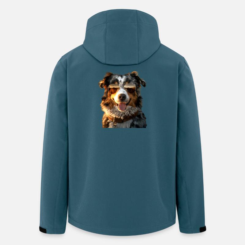 Australian Shepherd Hunde Liebhaber Süßer Aussie - Recycelte Männer Softshell-Jacke von Stanley/Stella - Dunkles Petrol