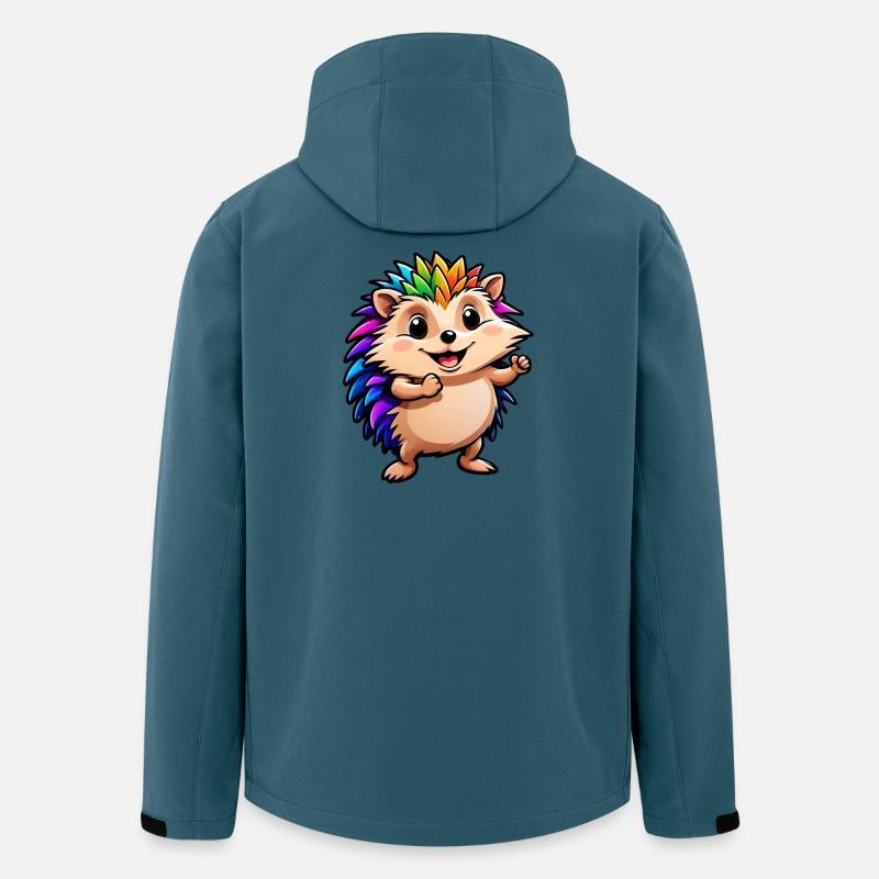 Kinder süßer Cartoon Igel - Recycelte Männer Softshell-Jacke von Stanley/Stella - Dunkles Petrol