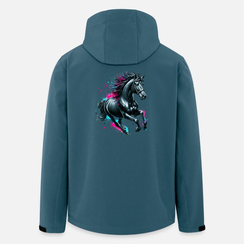 Pferd - Recycelte Männer Softshell-Jacke von Stanley/Stella - Dunkles Petrol