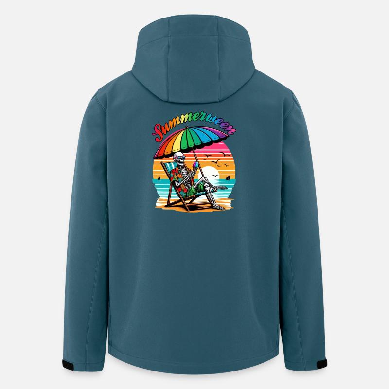 Summerween Skeleton : se détendre en été - Veste softshell homme en polyester recyclé Stanley/Stella - bleu pétrole foncé
