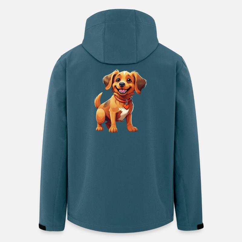 Chiens Éclat Canin en Illustration - Veste softshell homme en polyester recyclé Stanley/Stella - bleu pétrole foncé