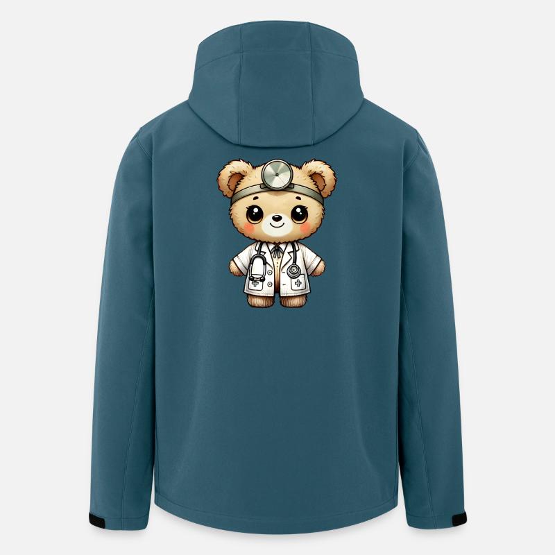 süßer Kuscheltier Teddy Arzt mit Arztkittel - Recycelte Männer Softshell-Jacke von Stanley/Stella - Dunkles Petrol