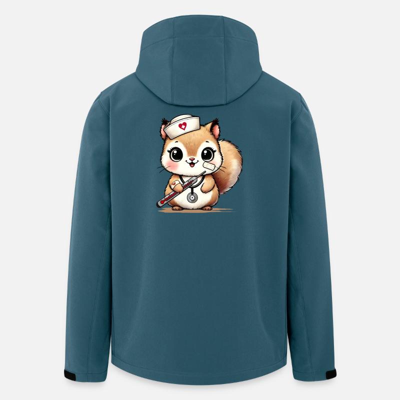 Bezauberndes Eichhörnchen als Krankenschwester - Recycelte Männer Softshell-Jacke von Stanley/Stella - Dunkles Petrol