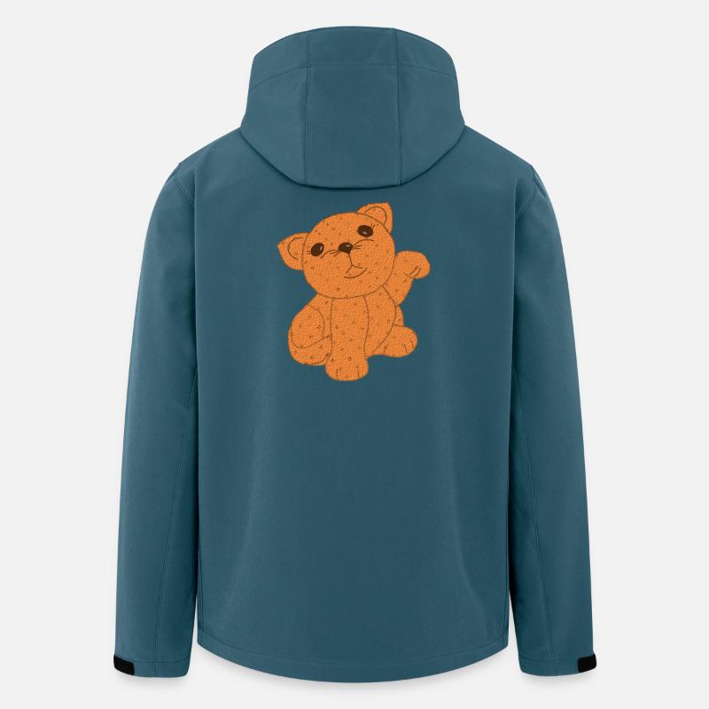 Orange Winkekatze - Recycelte Männer Softshell-Jacke von Stanley/Stella - Dunkles Petrol