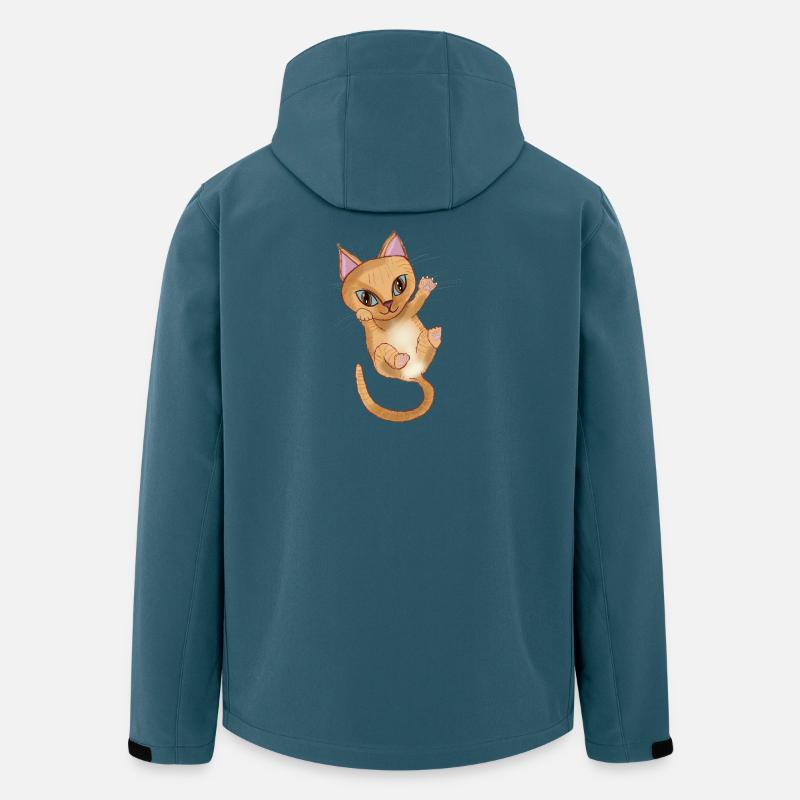 Süßes orangefarbenes Kätzchen - Recycelte Männer Softshell-Jacke von Stanley/Stella - Dunkles Petrol