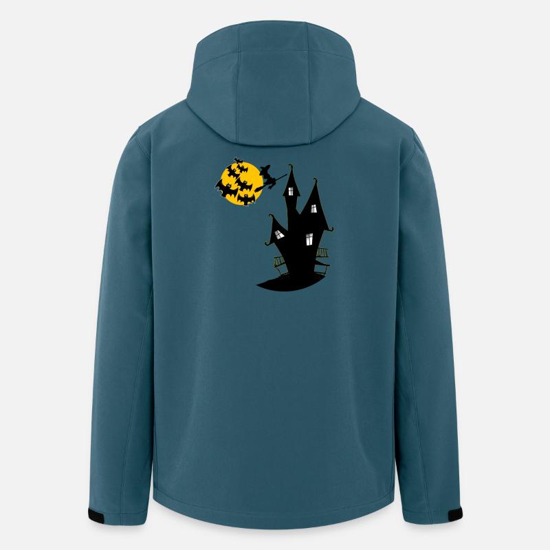 Hexenhaus mit Mond und Fledermäusen - Recycelte Männer Softshell-Jacke von Stanley/Stella - Dunkles Petrol