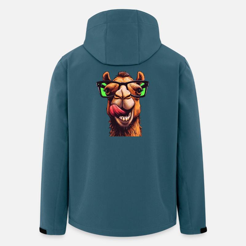 Kamel mit Sonnenbrille - Recycelte Männer Softshell-Jacke von Stanley/Stella - Dunkles Petrol