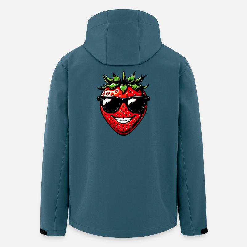 Erdbeere mit Sonnenbrille - Recycelte Männer Softshell-Jacke von Stanley/Stella - Dunkles Petrol