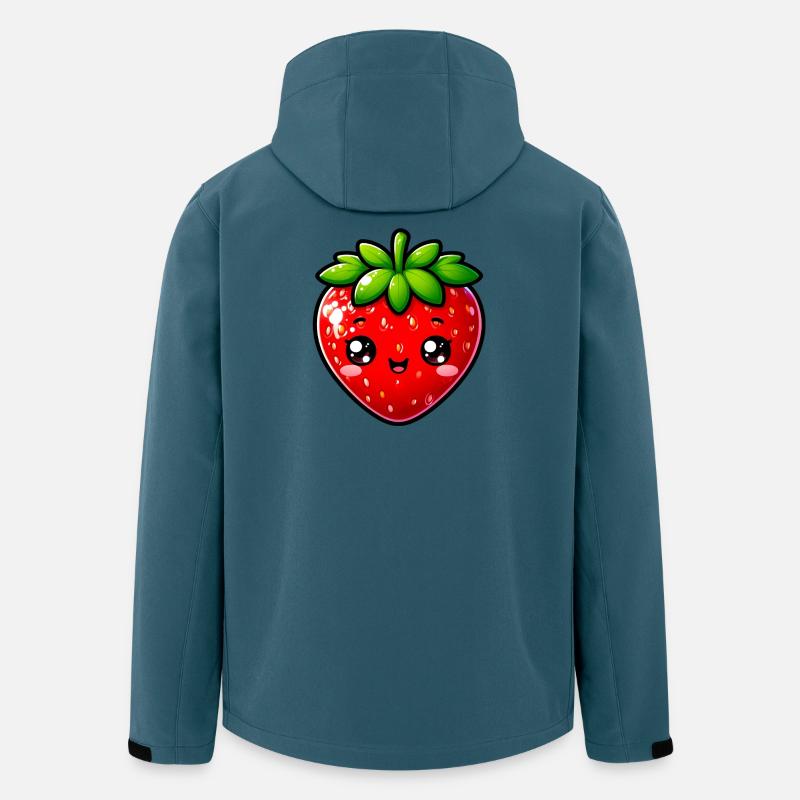 Erdbeeren Erdbeeren - Recycelte Männer Softshell-Jacke von Stanley/Stella - Dunkles Petrol