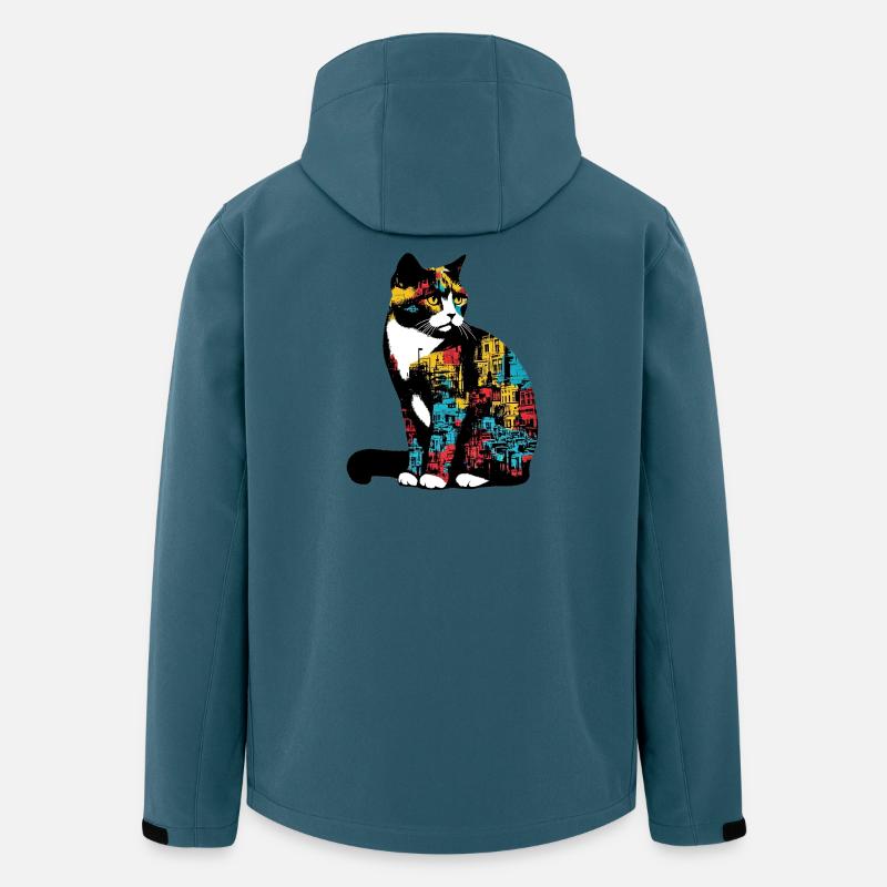 Chat - Veste softshell homme en polyester recyclé Stanley/Stella - bleu pétrole foncé