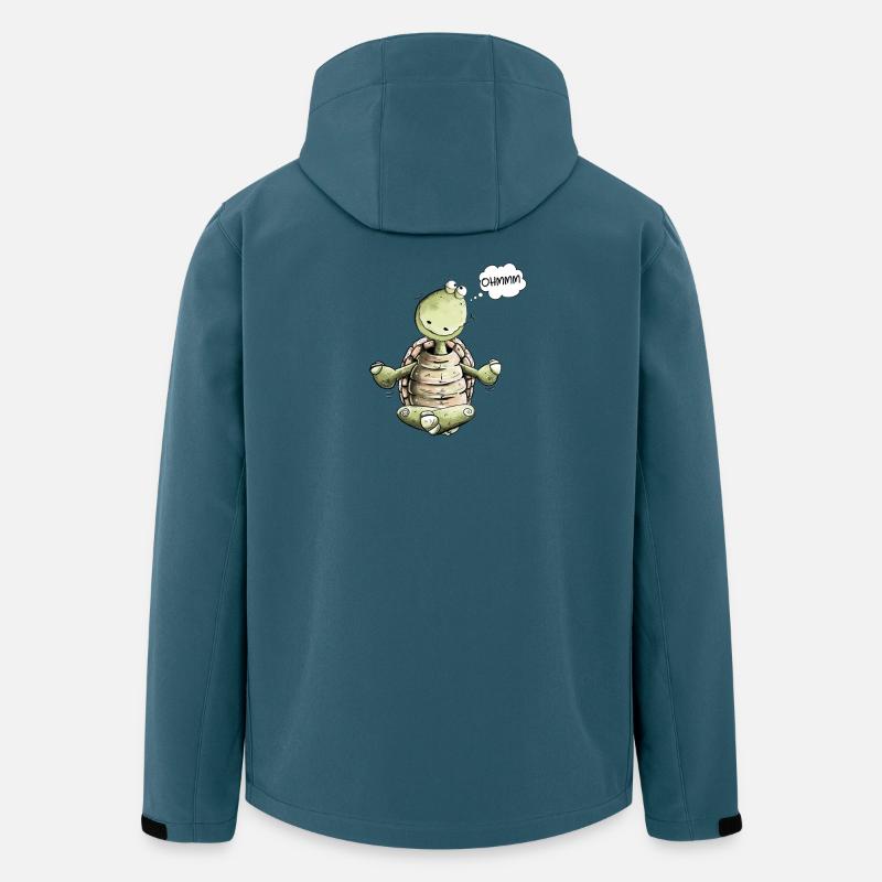 Schildkröte Yoga Ohmmm - Recycelte Männer Softshell-Jacke von Stanley/Stella - Dunkles Petrol