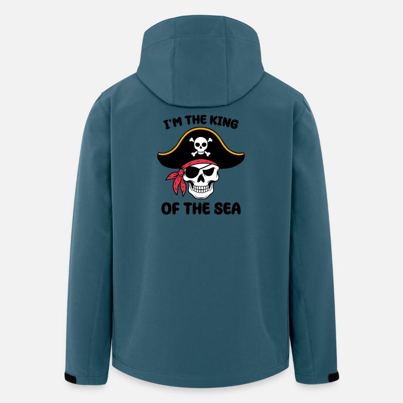Crâne de pirate avec cache-œil - Veste softshell homme en polyester recyclé Stanley/Stella - bleu pétrole foncé