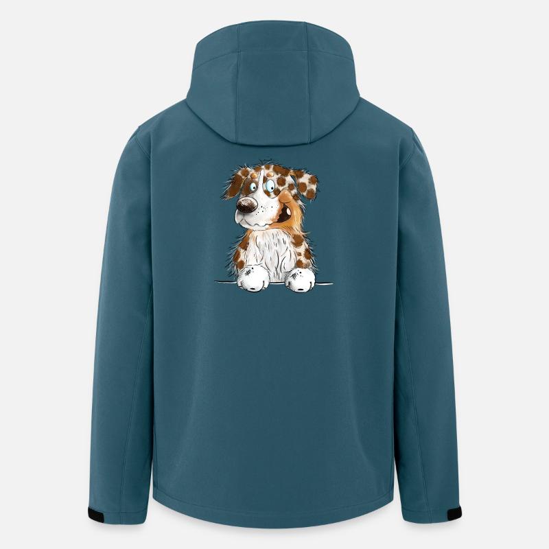 Funny Australian Shepherd Red Merle - Recycelte Männer Softshell-Jacke von Stanley/Stella - Dunkles Petrol