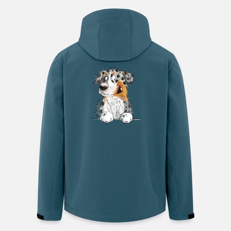 Funny Australian Shepherd Blue Merle - Recycelte Männer Softshell-Jacke von Stanley/Stella - Dunkles Petrol