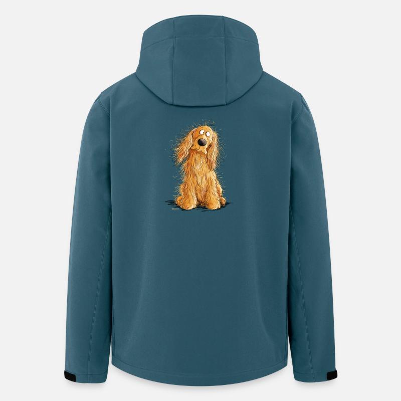 Cocker Spaniel heureux - Veste softshell homme en polyester recyclé Stanley/Stella - bleu pétrole foncé