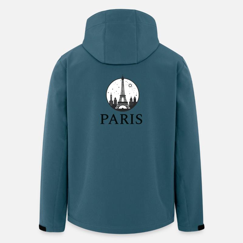 Paris Eiffelturm Silhouette im Kreis - Recycelte Männer Softshell-Jacke von Stanley/Stella - Dunkles Petrol