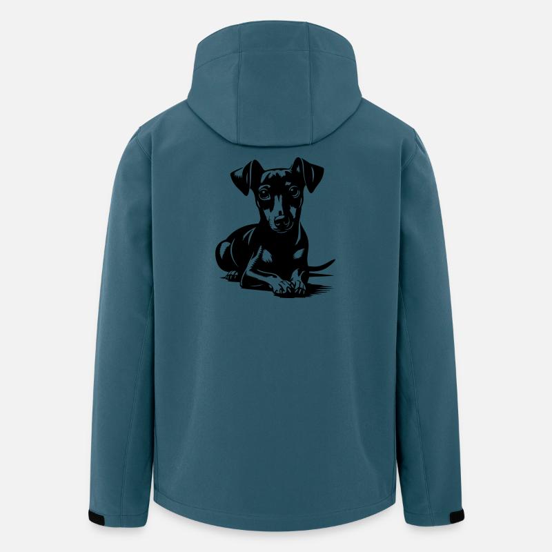 Zwergpinscher - Recycelte Männer Softshell-Jacke von Stanley/Stella - Dunkles Petrol