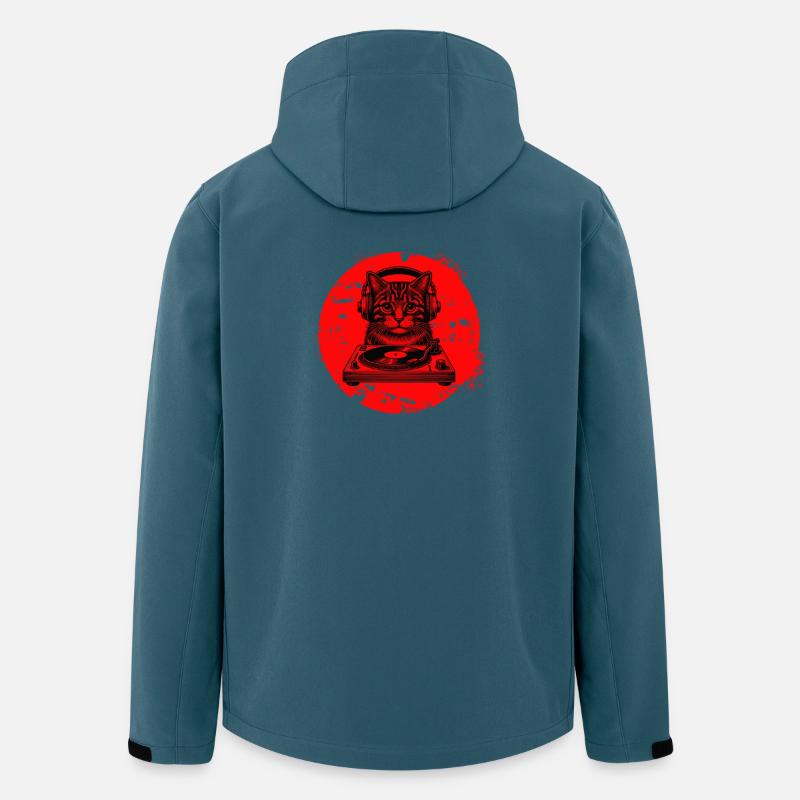 DJ Katze - Recycelte Männer Softshell-Jacke von Stanley/Stella - Dunkles Petrol