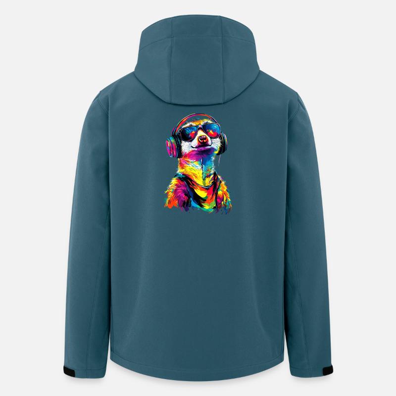 Erdmännchen Sonnenbrille Bunt Süßes Erdmännchen - Recycelte Männer Softshell-Jacke von Stanley/Stella - Dunkles Petrol