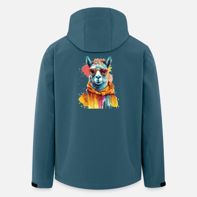 Lama, Alpaka, Lama Swag - Recycelte Männer Softshell-Jacke von Stanley/Stella - Dunkles Petrol