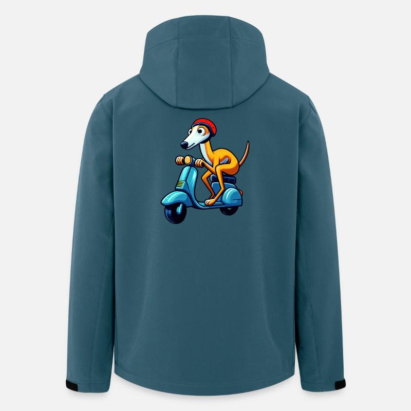 Verspielter Hund auf Scooter Design - Recycelte Männer Softshell-Jacke von Stanley/Stella - Dunkles Petrol
