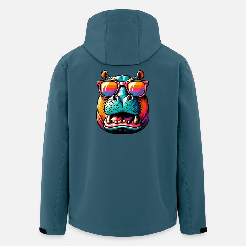 Nilpferd - Recycelte Männer Softshell-Jacke von Stanley/Stella - Dunkles Petrol