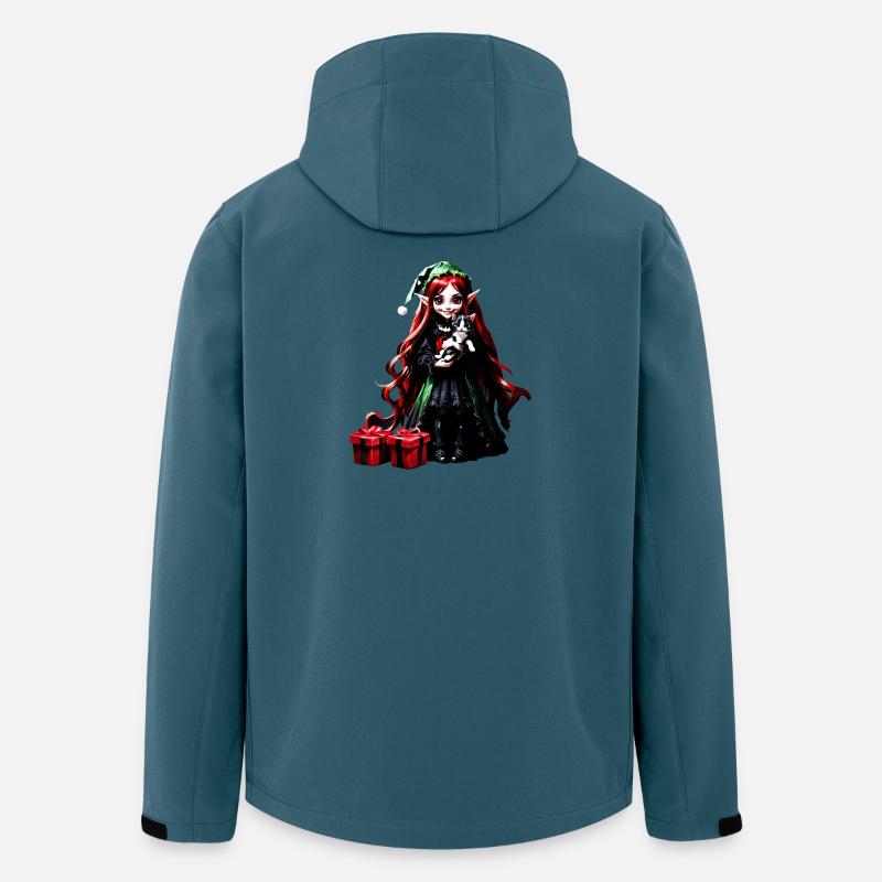 Weihnachtself mit Kätzchen. - Recycelte Männer Softshell-Jacke von Stanley/Stella - Dunkles Petrol