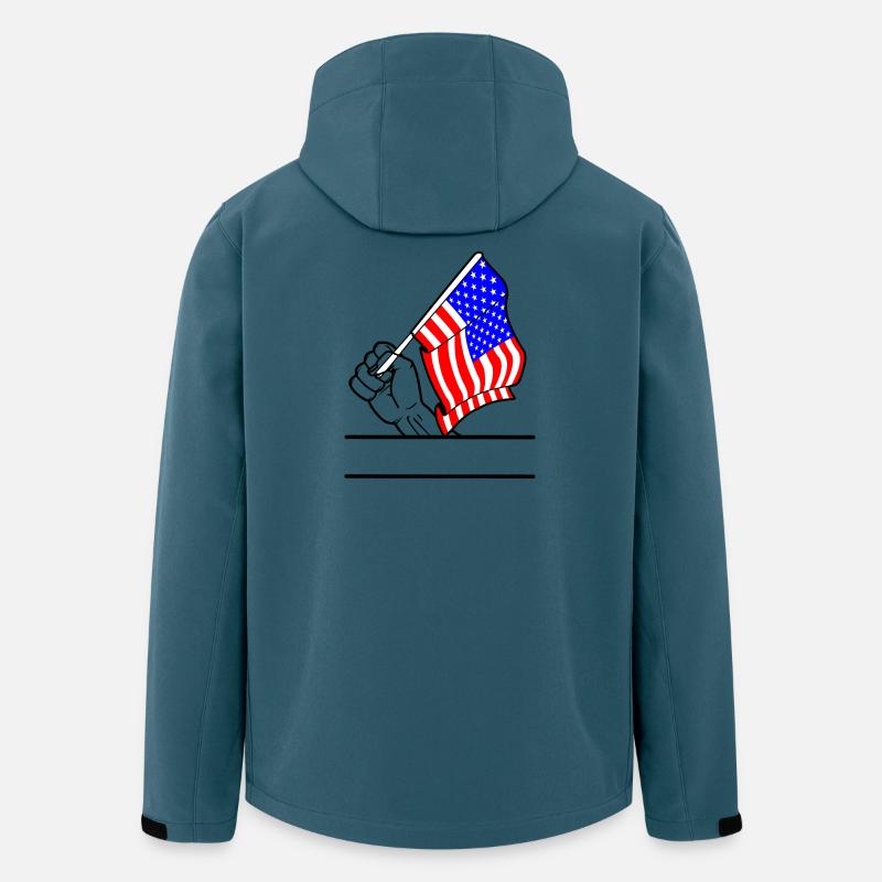 Flagge USA transparenter Fausttextraum - Recycelte Männer Softshell-Jacke von Stanley/Stella - Dunkles Petrol