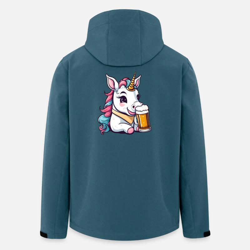 Beschwipstes / betrunkenes Einhorn - Recycelte Männer Softshell-Jacke von Stanley/Stella - Dunkles Petrol