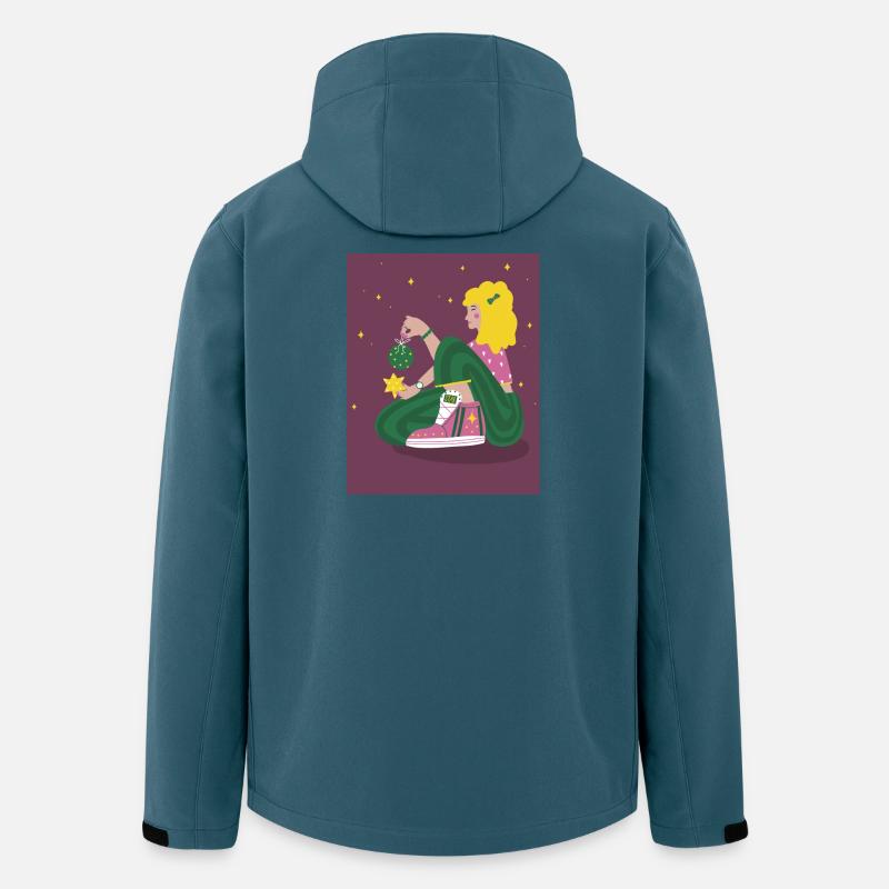 Fille de Noël avec des étoiles - Veste softshell homme en polyester recyclé Stanley/Stella - bleu pétrole foncé