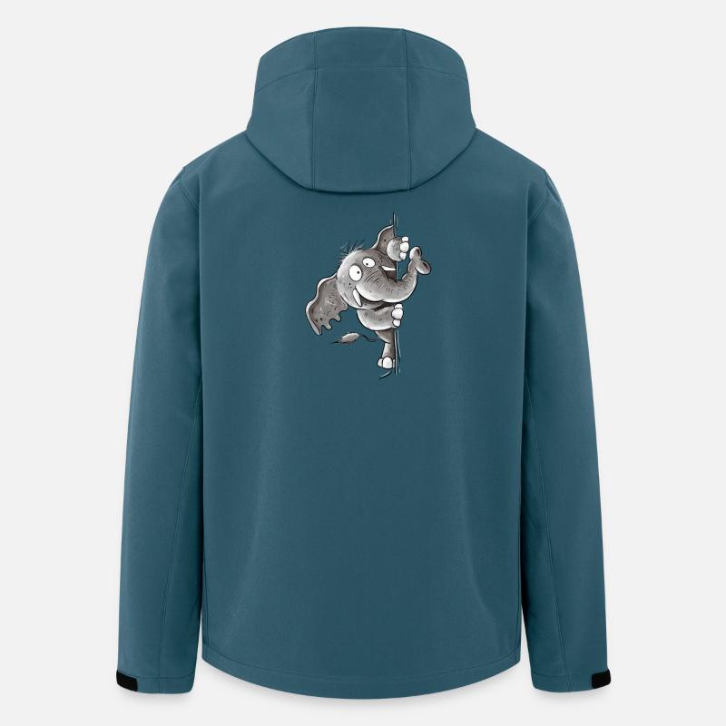 Drolliger Elefant Tiermotiv Wildtier Elefanten - Recycelte Männer Softshell-Jacke von Stanley/Stella - Dunkles Petrol